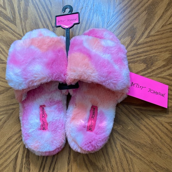 Betsey Johnson Shoes - Betsey Johnson Pink & Orange Slipper Slides NWT